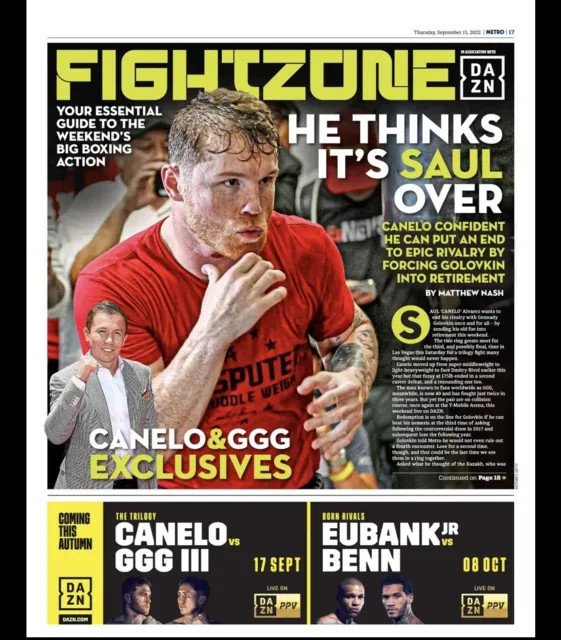 Boxing Canelo Golovkin Eubank Benn Fightzone Guide Barry Jones Metro Newspaper