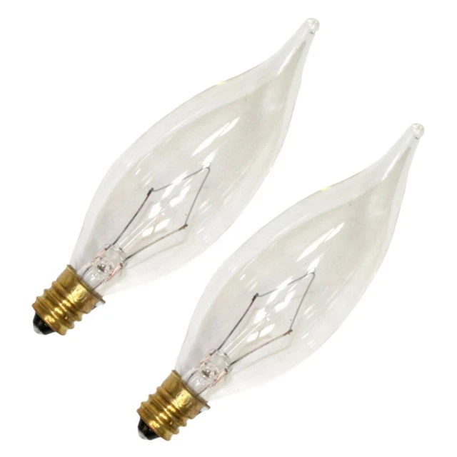 40 watts CA9 1/2 Decorative Incandescent Bulb E12 (Candelabra) Warm White 2 pk