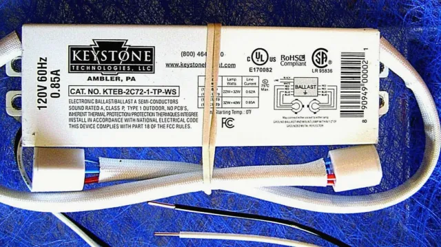 Keystone KTEB-2C72-1-TP-WS Circline Fluorescent Rapid Start Ballast w/ Socket