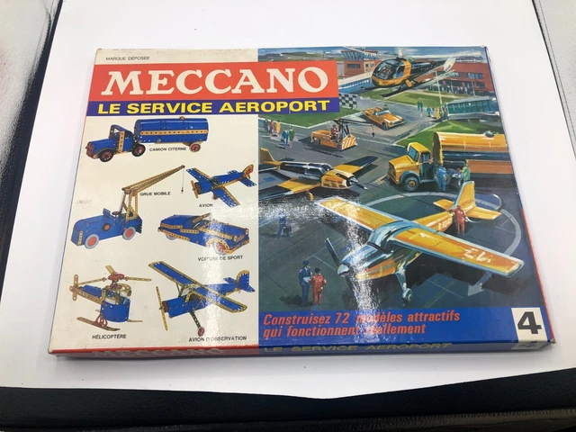 Boîte Meccano N°4 De 1969, Référence 204 N 'Le Service Aéroport' - Tôle, Fabrication Française