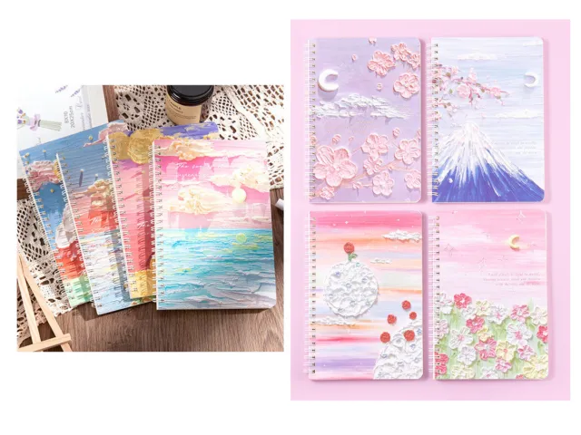 Cute A5 spiral notebook 7mm Ruled lined 60 Sheets/120 pages 5.5" X 7.8" (1 pc)