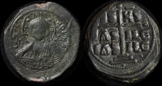 ANCIENT BYZANTINE Romanus III c1028-1034AD AE Follis (15.42g) Constantinople.