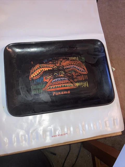 Vintage Panama Plastic Trinket Tray Sin-Ta-Chin Made in Taiwan