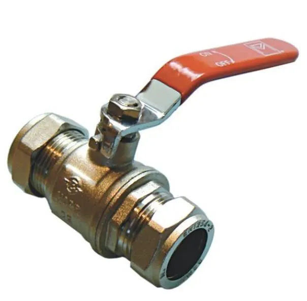 15mm Lever Ball Valve - Red Handle - NEXT DAY AVAILABLE