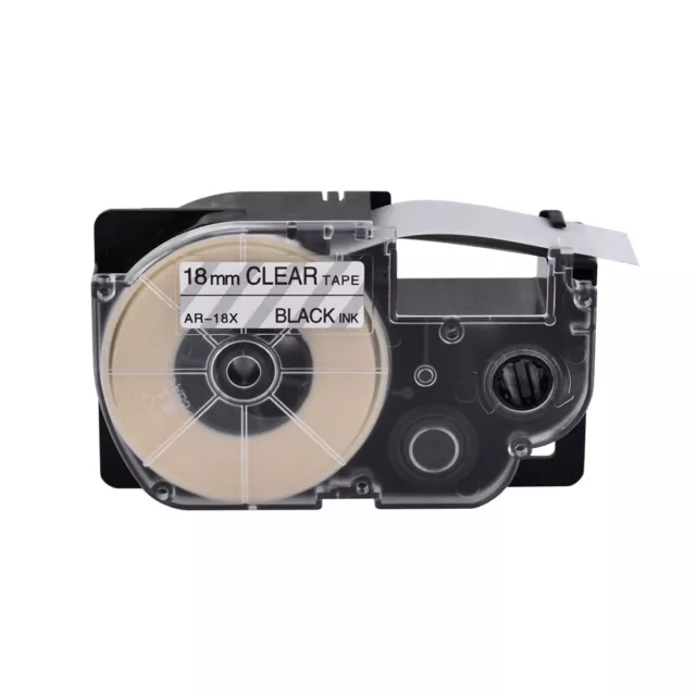 1PK Black on Clear Tape Cartridge XR-18X for Casio KL-120 EZ Label Printer