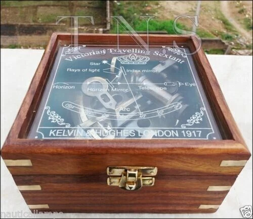 Antikes Sammlerstück aus nautischem Messing, deutscher Marine-Sextant mit...