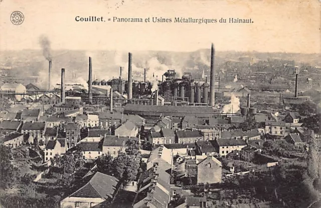 Belgique - COUILLET (Hainaut) Panorama et usines métallurgiques du Hainaut