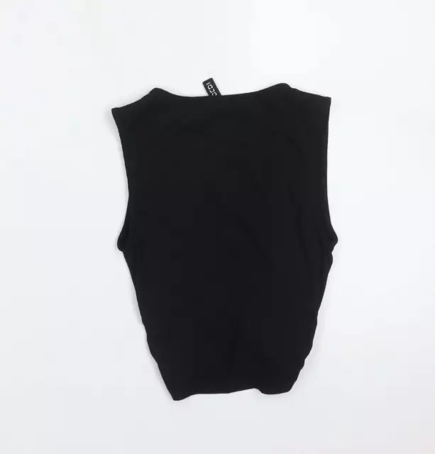 Divided by H&M Girls Black Polyester Basic Tank Size 2XS Round Neck - twist fron 2
