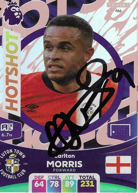 Carlton Morris Luton Town Forward Signed Panini Adrenalynn 2024 Hotshot Card