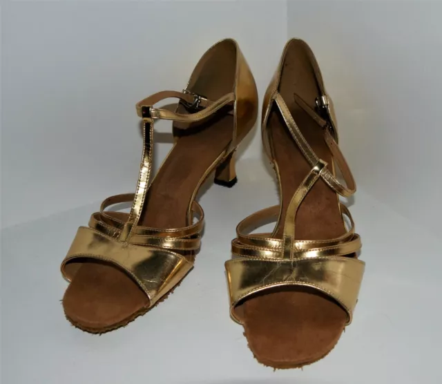 [USED] BLOCH Gold / Beige T-Strap Women's Dance Shoes - [Check Description]