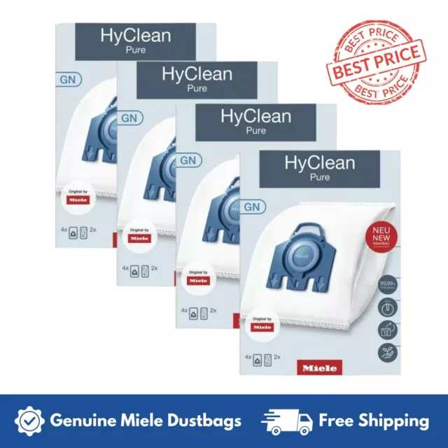 MIELE Genuine Vacuum Bags GN Hyclean Pure x 4 Boxes