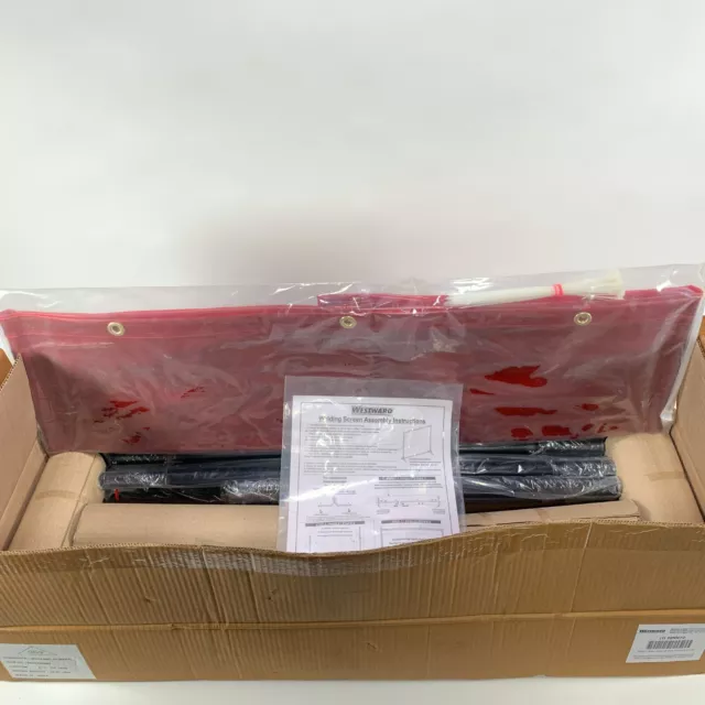 Westward 22RN72 Welding Screen With Stand Transparent PVC Red 6ft x 6ft