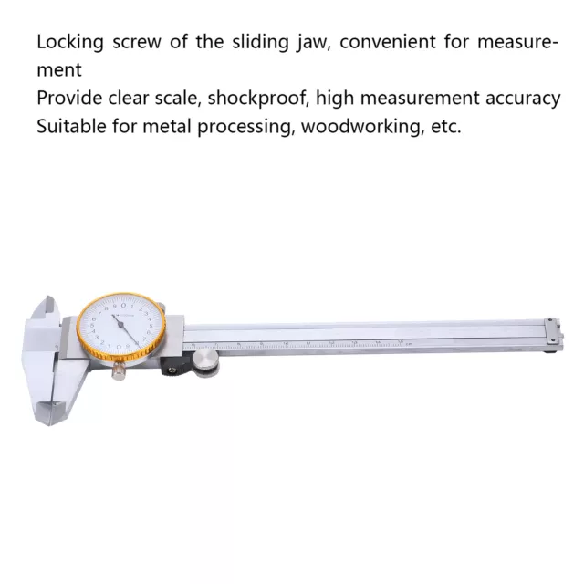 Dial Caliper Adjustable 0.02mm Accuracy Measuring Caliper Silver For