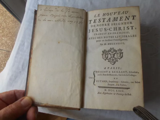 1764 Ancien Testament,Bible Traduit  Par M.mesenguy