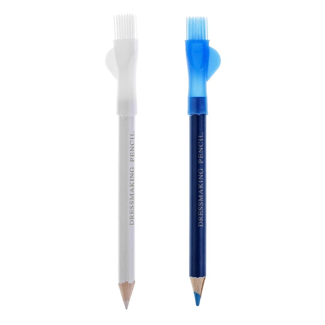 2pcs Water Erasable Tailor Chalk with Brush Fabric Pencil DIY Sewing Accessories