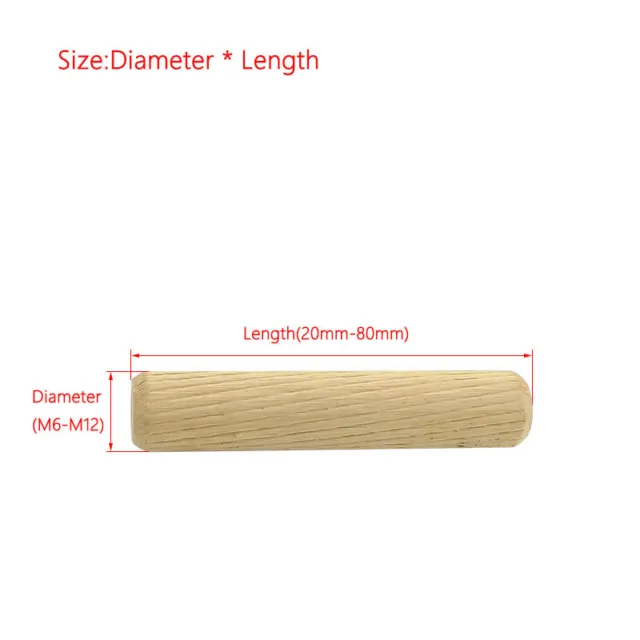 Bastone di legno / tappo di legno / bastone di legno 6 mm-12 mm * (20 mm-80 mm) per legno fai da te