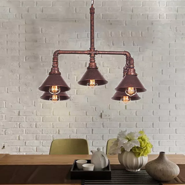 Rustic Cone Chandeliers LED Pendant Lamp Ceiling Light Indoor Lighting Fixture