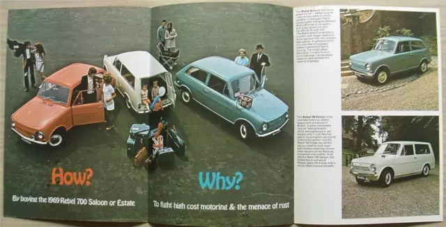 RELIANT REBEL 700 SALOON & ESTATE Car Sales Brochure Sept 1968 #ABA 9/68 10M 3