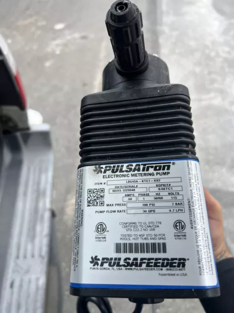 Pulsatron LB64SA-PTC1-G19 30 GPD 100 PSI Diaphragm Chemical Metering Pump