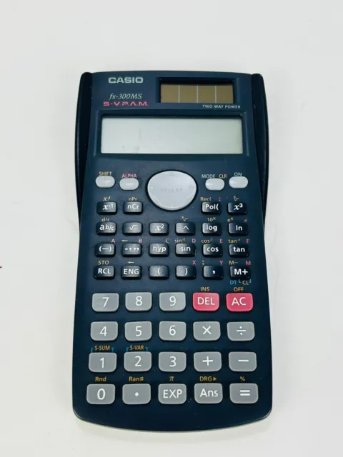 Casio fx-300MS Calculator Two Way Power TESTED