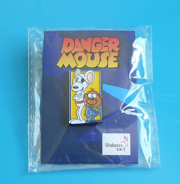 DANGER MOUSE AND penfold stud pin badge charity £3.99 - PicClick UK