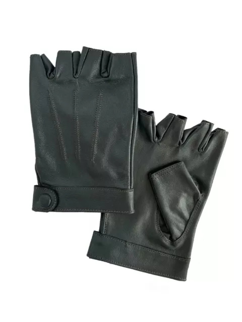 Men's Real Leather Half Finger Biker Driving Gloves Motorcycle Valentine's Gift