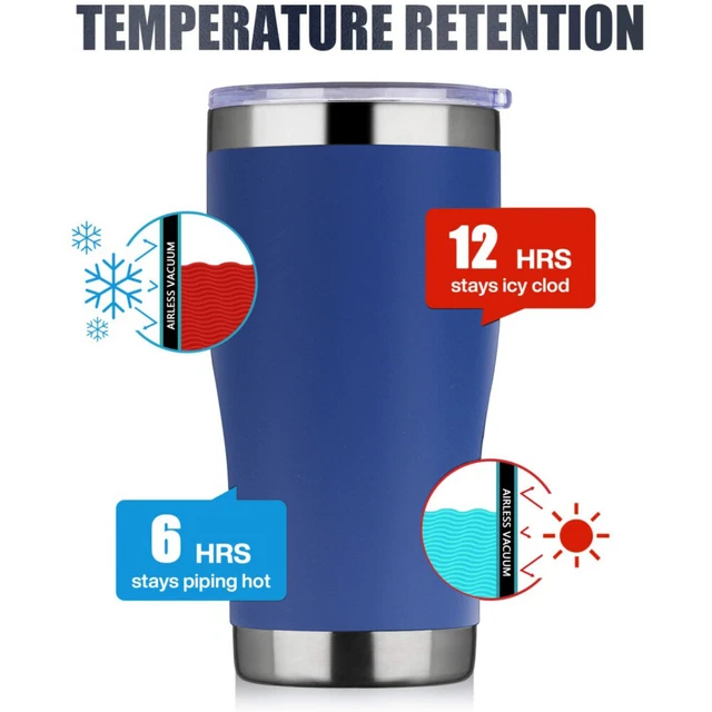 Stainless Steel Tumbler Vacuum Travel Insulated Mug Splash Proof Lid Coffee Cup
