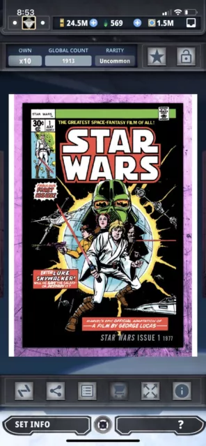 Topps Star Wars Digital Card Trader Pink Evolution Comic Insert Award