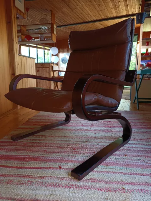 Designer Chair Vintage Leather Cantilever 60er Easy Chair Denmark Danish 43