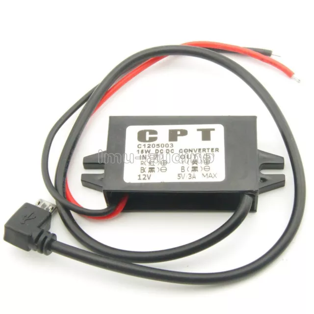 Micro USB Waterproof DC-DC 12V to 5V 3A Step Down Converter Power Supply Module