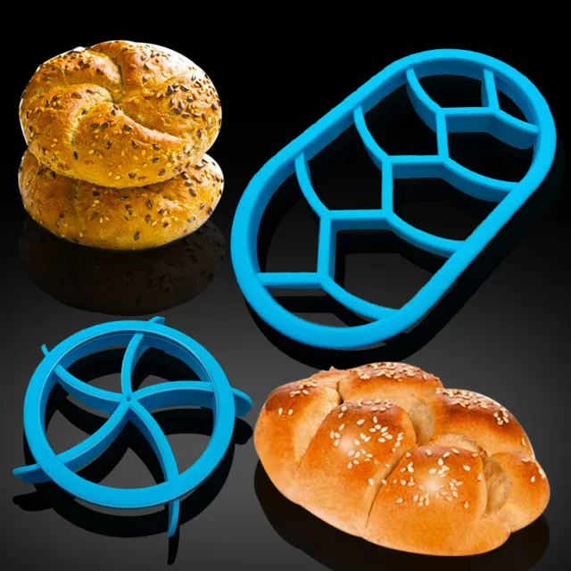 Moldes de pan ovalados circulares en forma de ventilador pastelería cortador de masa prensa rollo de pan FoTM
