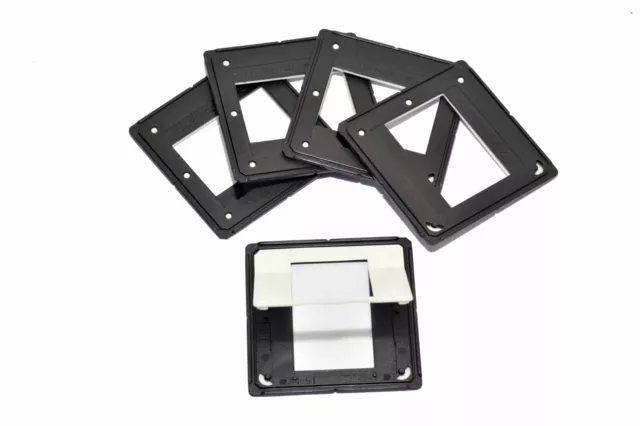 5 x Glassless slide mounts 5x5/24x36 Hinged 35mm CSII mounts