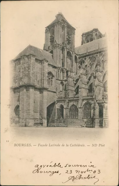 CPA Bourges Façade Latérale de la Cathédrale. 1903 2