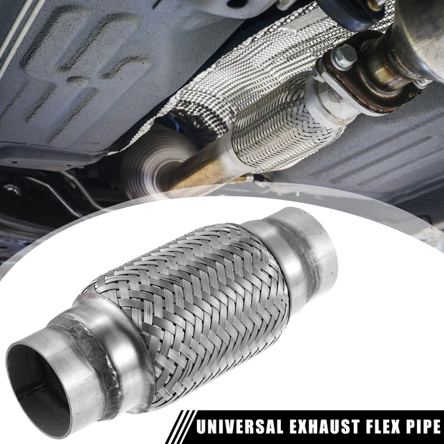 Universal 2.20" W/ Ends 7.91" Long Exhaust Flex Pipe Double Braid Tube 1pcs