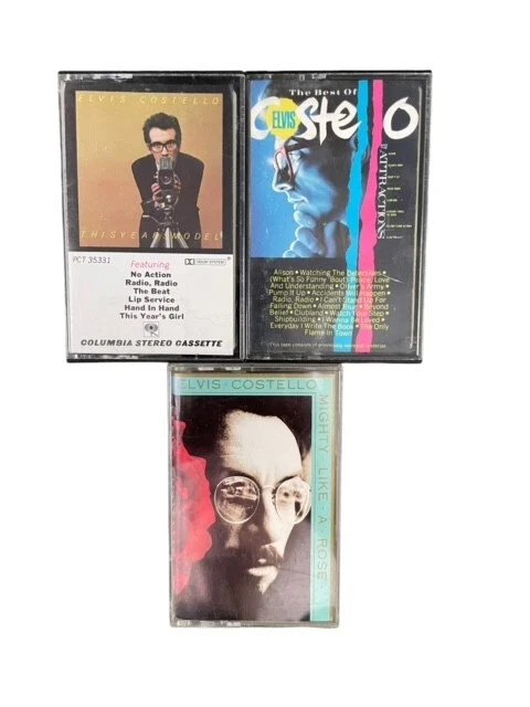 THREE (3) CASSETTE LOT OF ELVIS COSTELLO  (Hi-Grade) PUMP IT UP!!