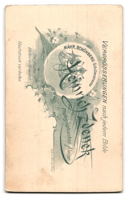 Photography Heinrich Zdenek, Moravia. Schönberg, Schillerstr., elegant gentleman with S 2