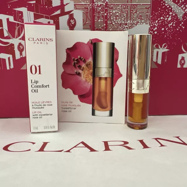 Clarins Lip Comfort Oil 01 Honey Rose Oil  1,4 ml Neu Luxusprobe Edel Ungeöffnet