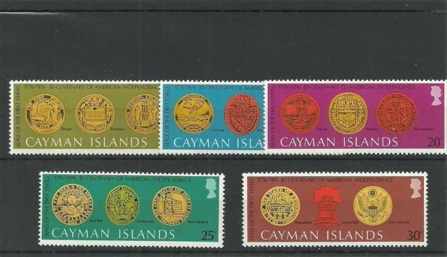 Cayman Islands Sg404-408 Bicentenary Of American Revolution Mnh