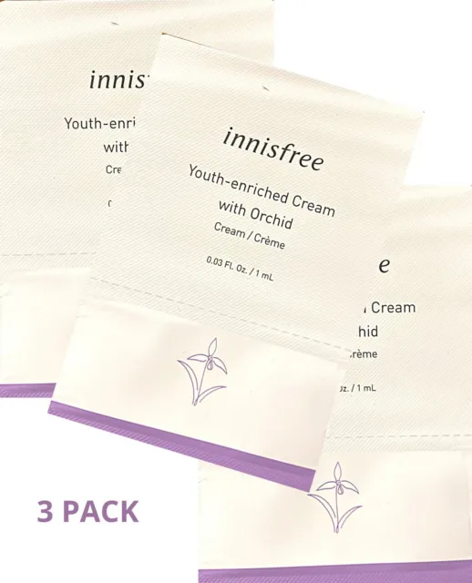 Innisfree Youth Enriched Rich Cream with Orchid Sample Packets 1ml - 3 Pack