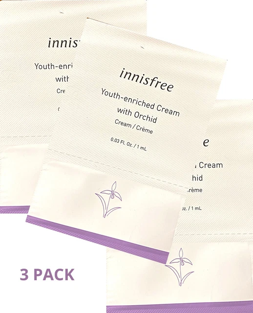 Innisfree Youth Enriched Rich Cream with Orchid Sample Packets 1ml - 3 Pack