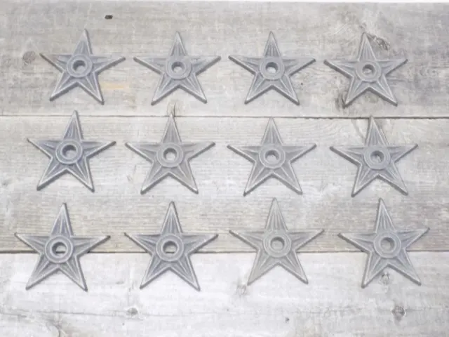 12 Cast Iron Stars Washer Texas Lone Star Ranch 3 7/8" Large Primitive Raw Craft