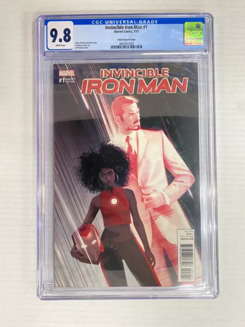 Invincible Iron Man 1 CGC 9.8 1:25 Dekal Variant Cover Riri Williams Ironheart
