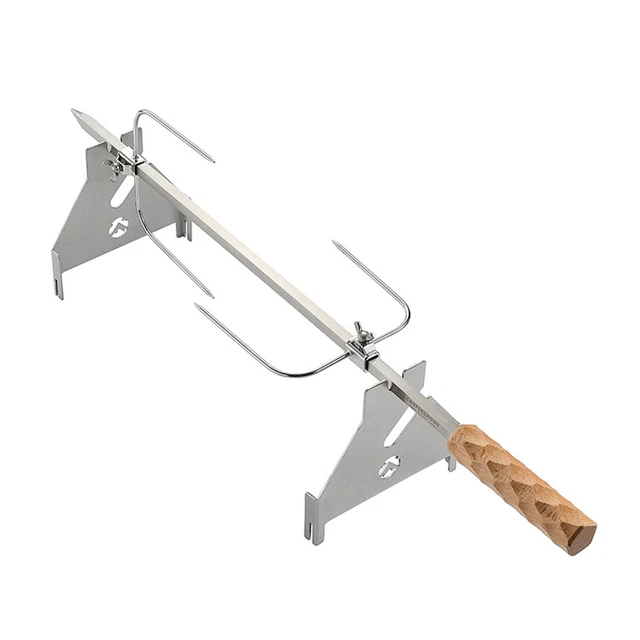 Brandneu Grill Grill Edelstahl Hand MK-60 Mit Holzgriff Rotisserie Grill