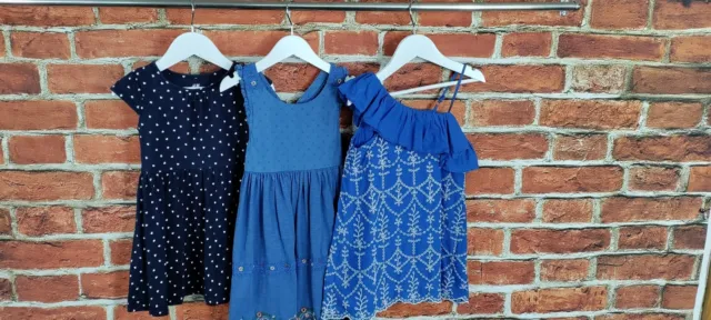 Girls Bundle Age 3-4 Years Next M&S H&M Blue Dress Set Pretty Hearts Kids 104Cm