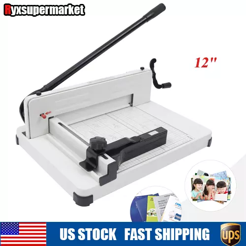 12" Paper Cutter 400 Sheets Commercial Heavy Duty Guillotine Paper Trimmer