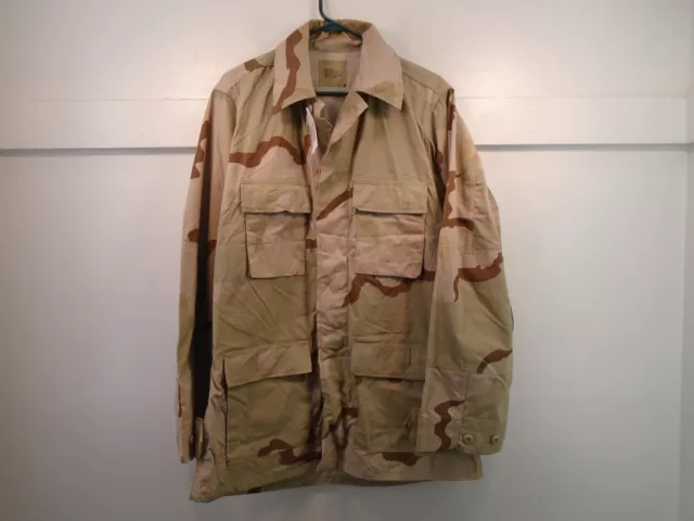 USGI US Military DCU Desert Combat Coat Shirt Camo Medium Long 1999 New E-6