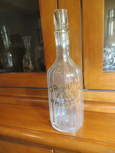 SALOON back bar bottle TORRANCE AAA WHISKEY in gold A. Bauer & Co. Chicago IL