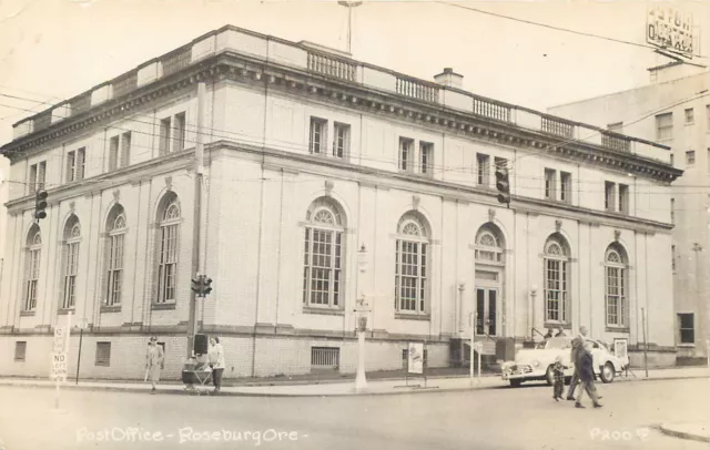 RPPC ROSEBURG, Oregon OR ~ POST OFFICE  c1950s Douglas County   Postcard