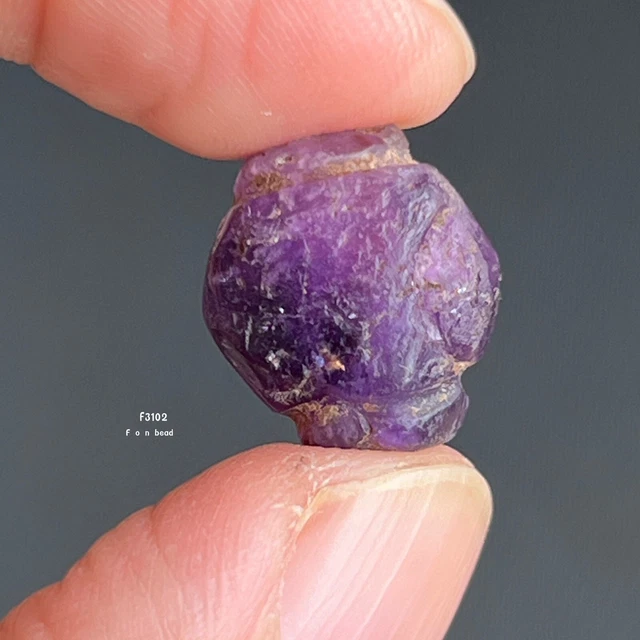 Rare Ancient Pyu  Amethyst  Bead 15x13.5x8 mm #F3102