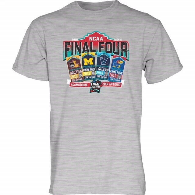 2018 FINAL FOUR Team Logos March Madness San Antonio Ticket TShirt (S